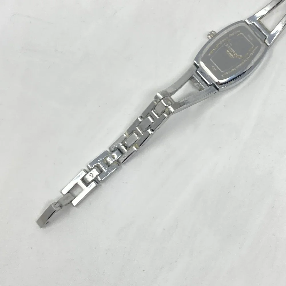 Armitron Watch Women 18mm Silver Tone Crystals Bling MOP Dial New Battery 6.5